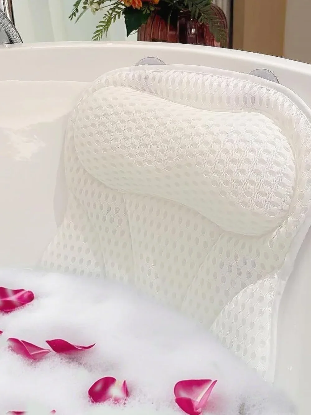 Bath Pillow Bathtub Pillow, Thick Padded Ergonomic Bathtub Headrest for Tub